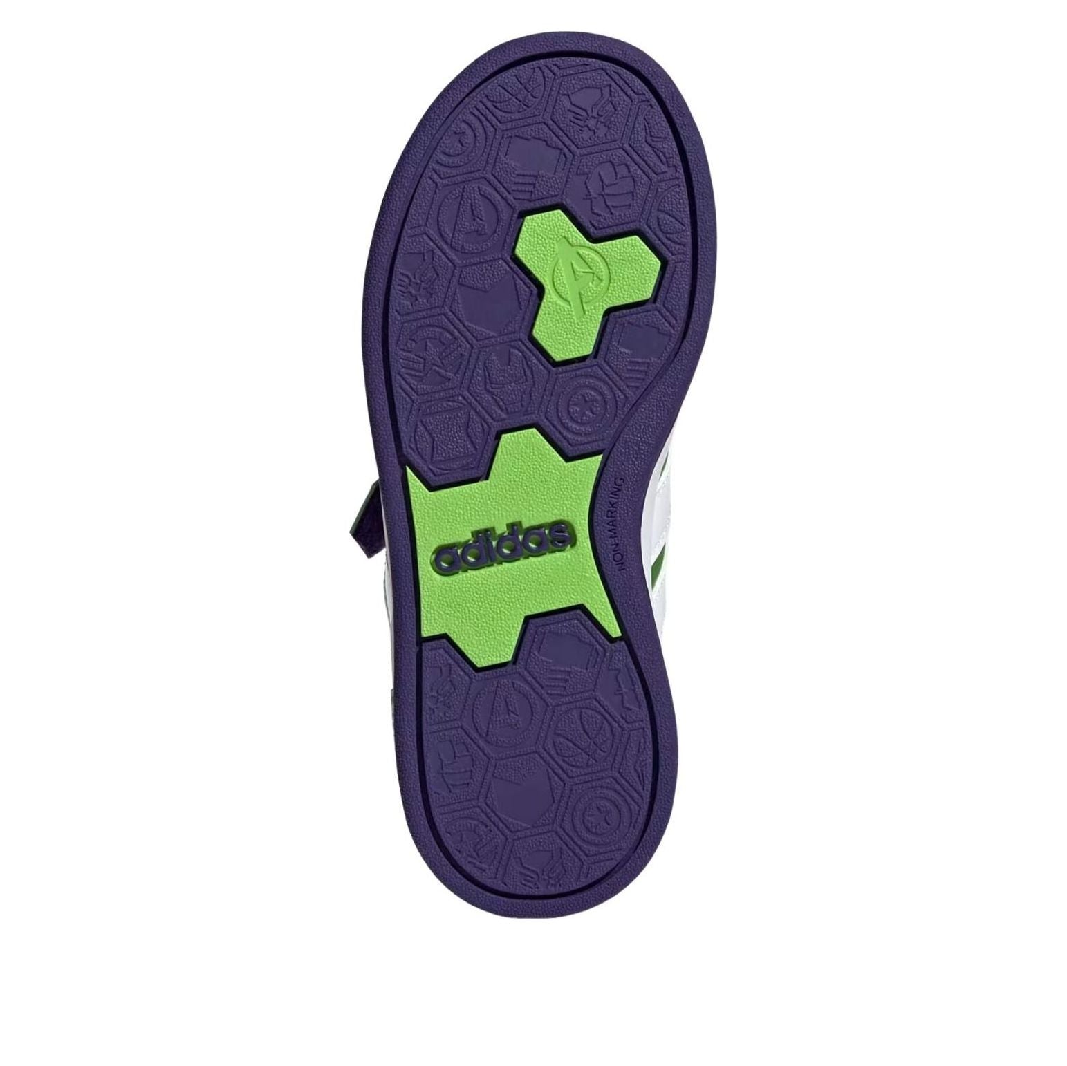 (PS) adidas x Marvel Avengers Grand Court 'Semi Solar Green Cloud White Collegiate Purple' HP3607