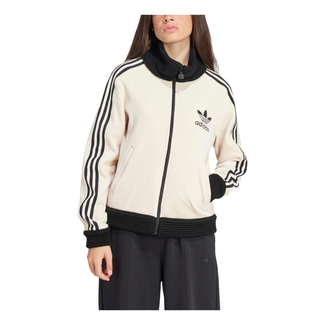 (WMNS) adidas Originals Premium Beckenbauer Luxe Track Jacket 'Cream White Black' IY2910