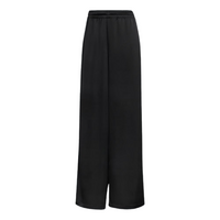 (WMNS) adidas Satin Wide Leg Tracksuit Bottoms Ruffle 3-Stripes 'Black' KC8813