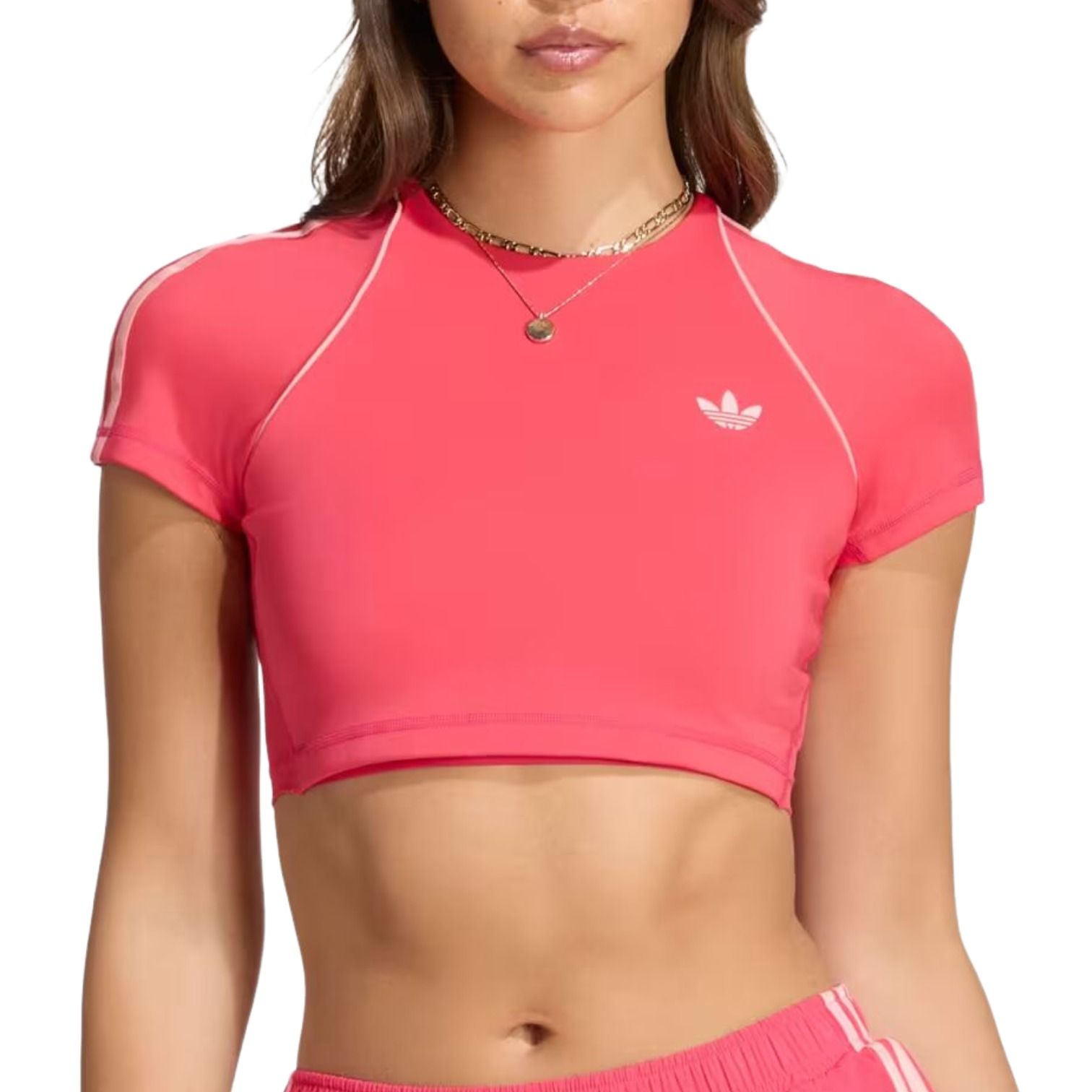 (WMNS) adidas Sport Superstar Bra T-Shirt Asia Sizing 'Power Pink' KT6947