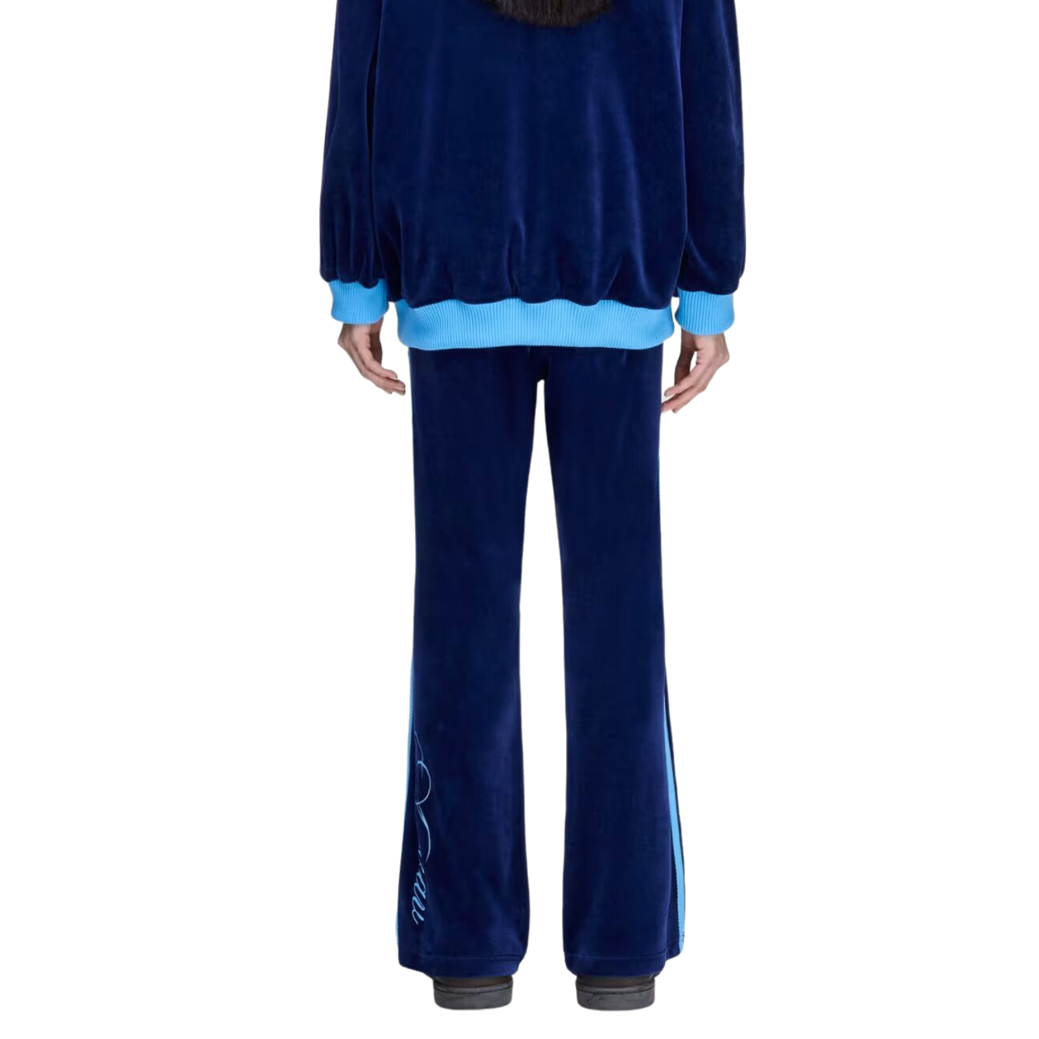 (WMNS) adidas x Avavav Velour Track Pant Asia Sizing 'Dark Blue' KD1493