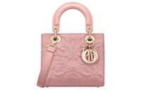 DIOR Lady Dior Lambskin Dior Bag Shoulder Bag Crossbody Bag Handbag Small Size Women's Gray Pink