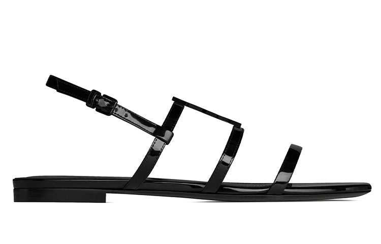 SAINT LAURENT Cassandra Strap Sandals 0.5cm Women's Black
