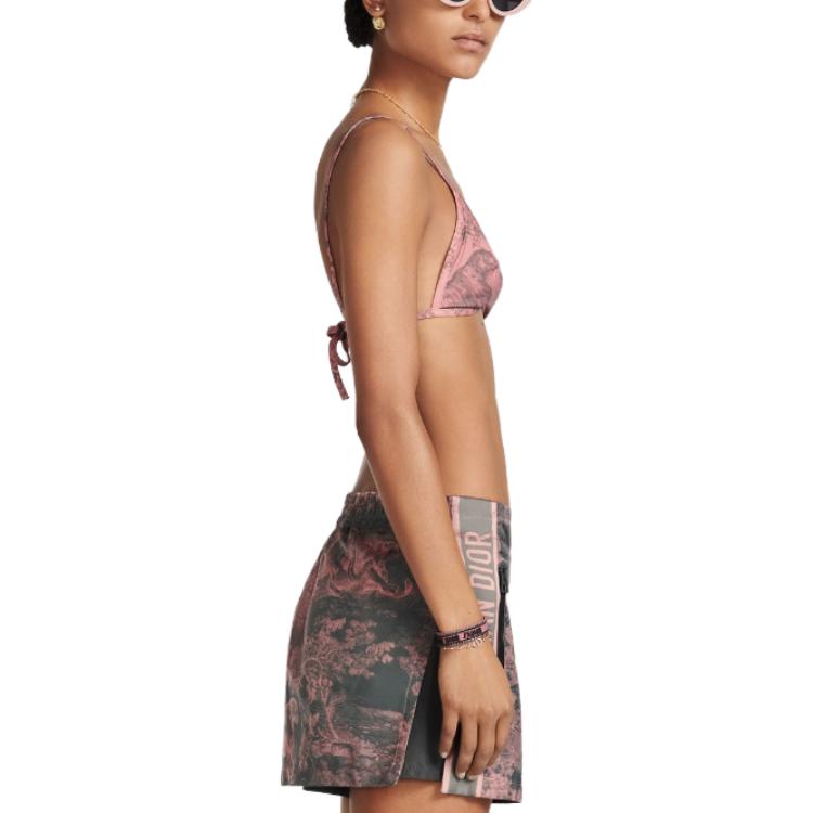 DIOR All Over Patterned Tied Bikini Top