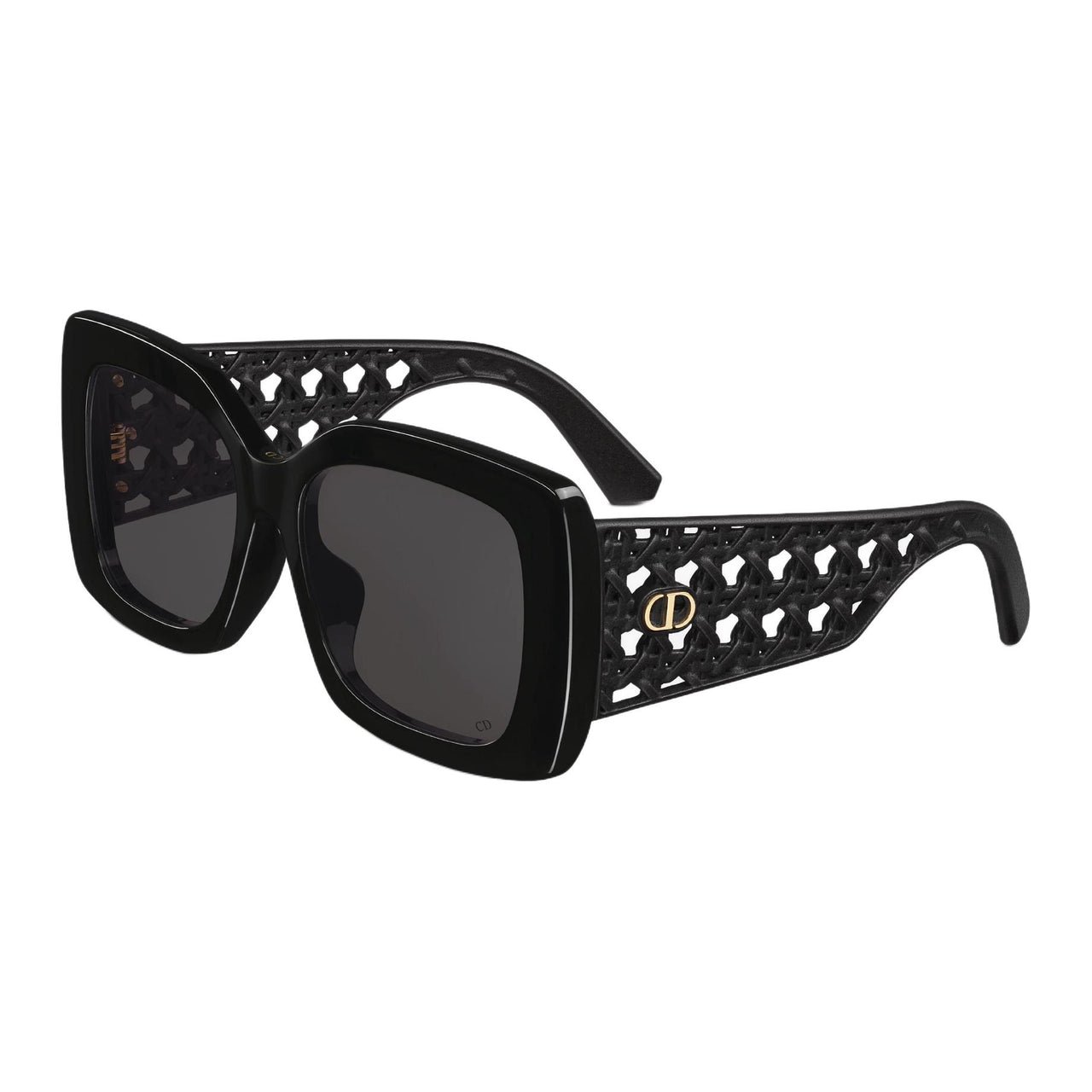 DIOR Acetate Polyamide Resin Square Sunglasses Women's Black