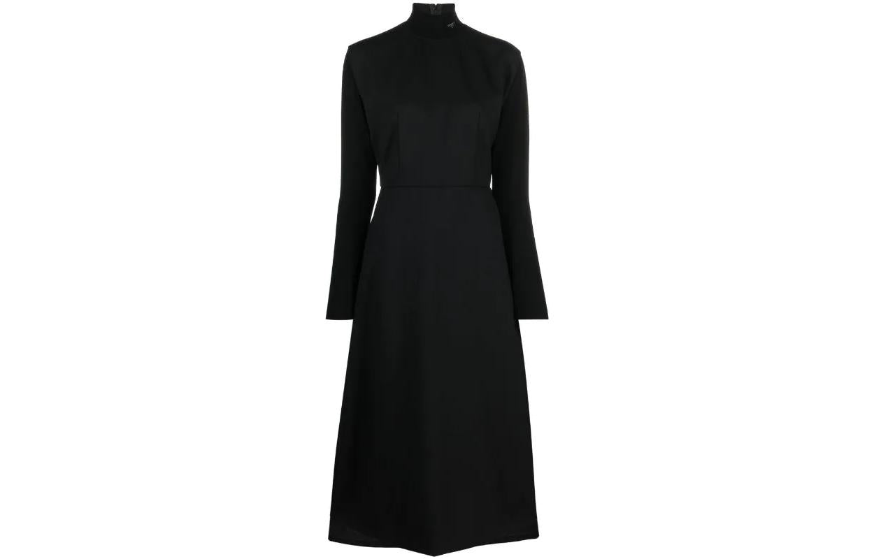 PRADA FW22 Long Sleeved Dress Women's Black