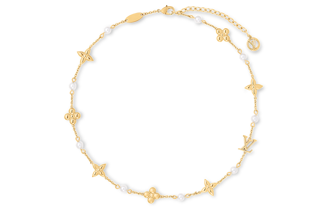 LOUIS VUITTON Metal, Resin, Pearl Necklaces Women's Gold