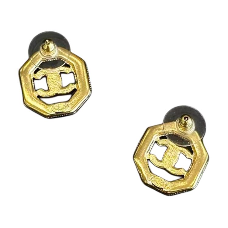 CHANEL Metal Earrings Women's Gold