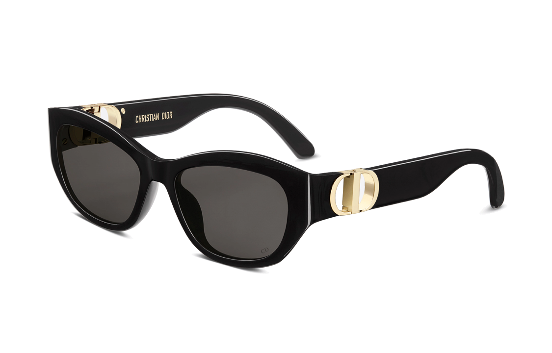 DIOR Acetate Irregular Shape Sunglasses Women's Black