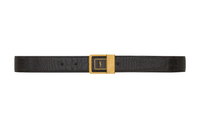 SAINT LAURENT Crocodile Pattern Embossed Smooth Buckle Leather Belts Women's Black Width: 3cm