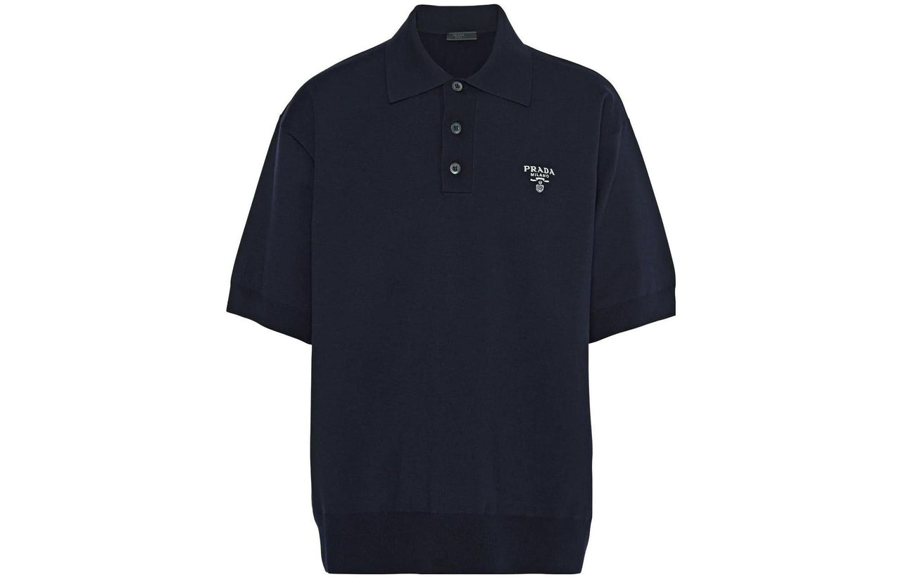 PRADA FW22 Polo Shirt Men's Marine Blue