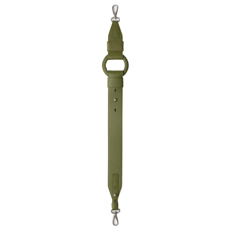 PRADA Leather Shoulder Straps Unisex Green