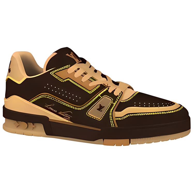 LOUIS VUITTON Low-Top Skateboard Shoes Men's Dark Brown