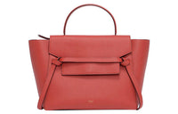 CELINE Belt Grained Cow Leather Handbag Catfish Bag Portable Crossbody Bag Shoulder Bag Women's Candy Color/Fox Red