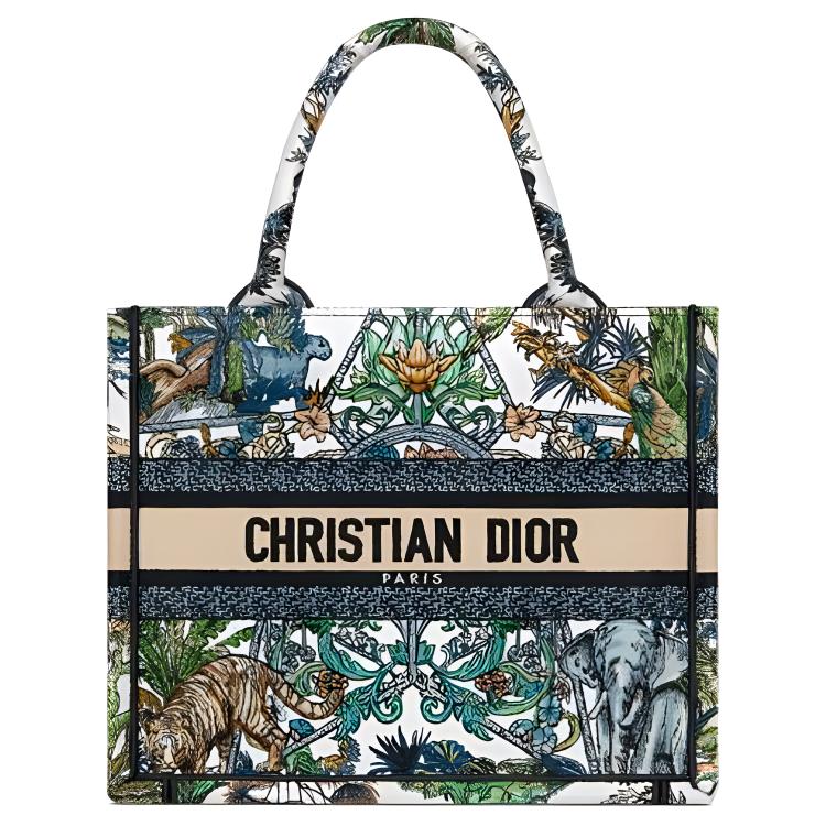 DIOR BookTote Canvas Bag, Tote Bag, Shopping Bag, Handbag Small Size Women's White/Multicolor