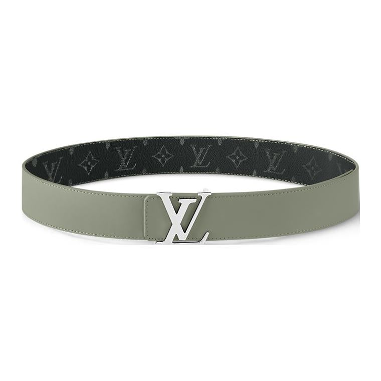 LOUIS VUITTON Leather Leather Belts Unisex Gray 4cm