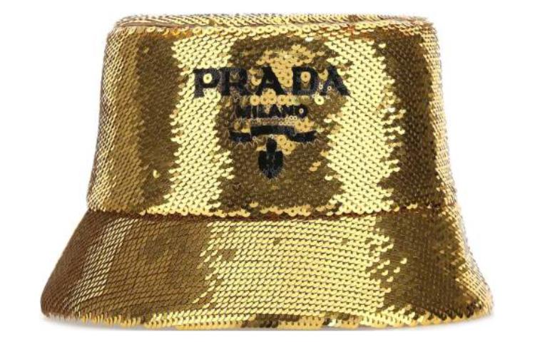 PRADA Sequins Logo Bucket Hat