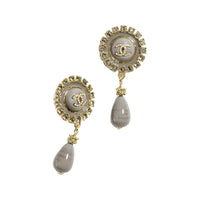 CHANEL Metal Earrings Women's Gray