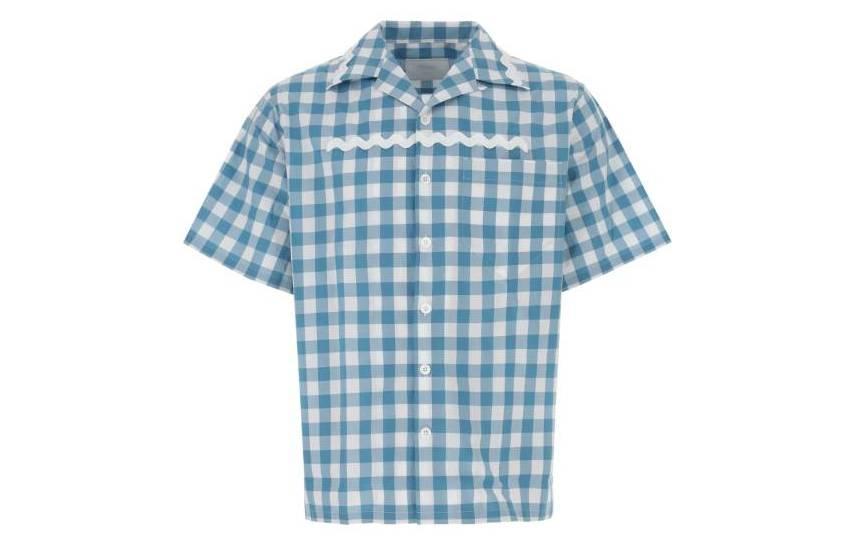 PRADA Check Pattern Short Sleeved Shirt