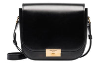 SAINT LAURENT Calfskin Shoulder Bag, Crossbody Bag Unisex Black
