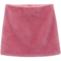PRADA FW24 Leather Short Skirts Women's Begonia Pink