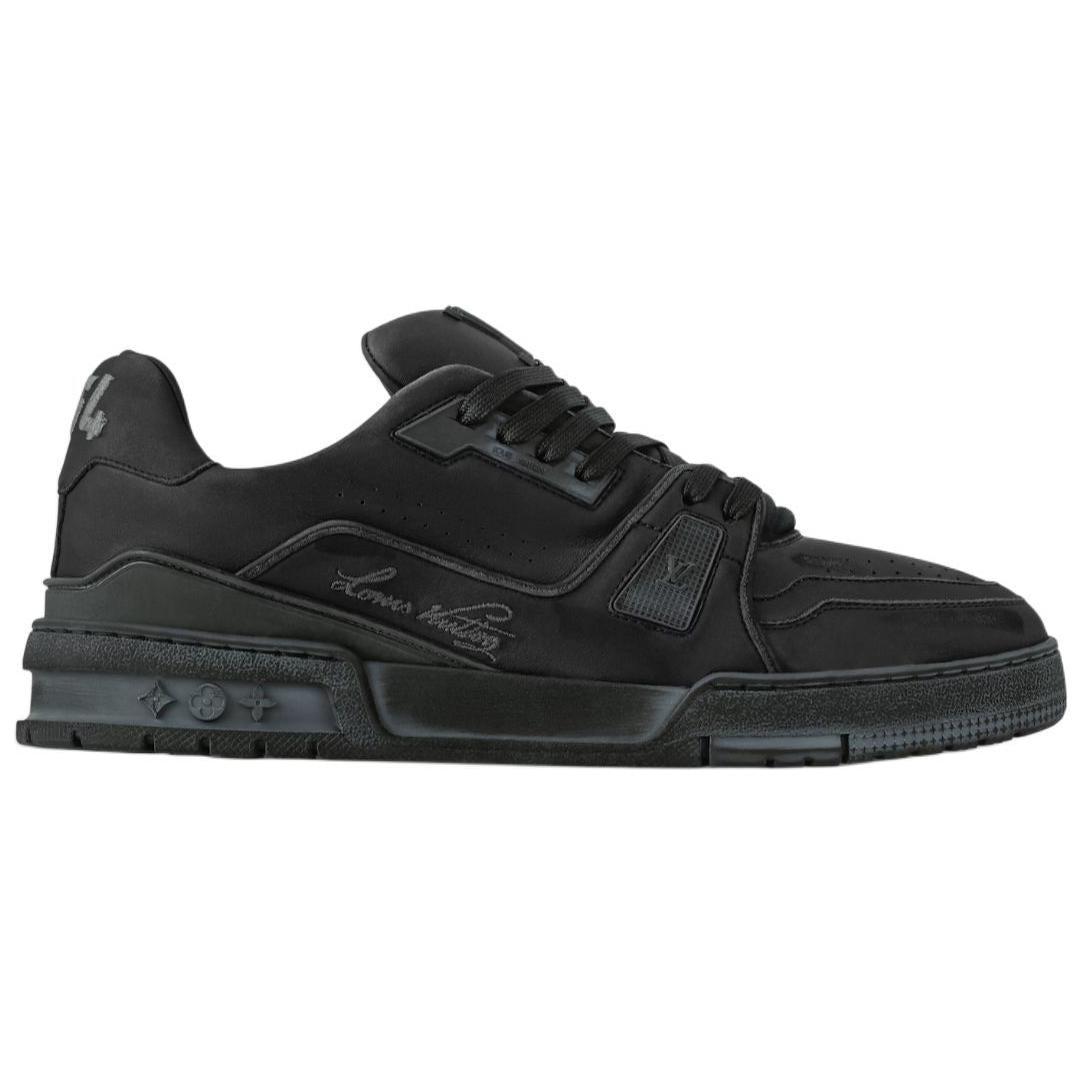 LOUIS VUITTON Trainer Low-Top Skateboard Shoes Men's Black