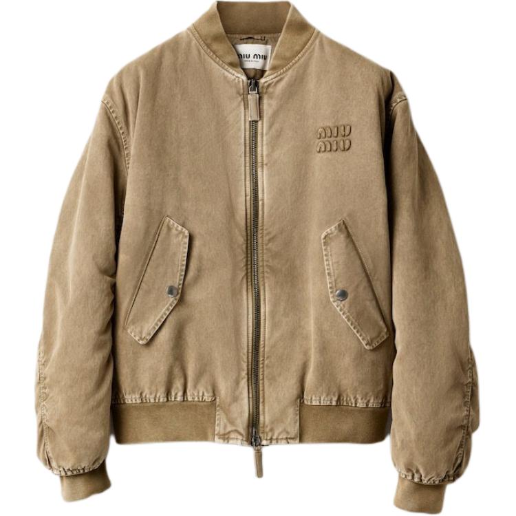 MIU MIU Gabardine Bomber Jacket 'Tundra'