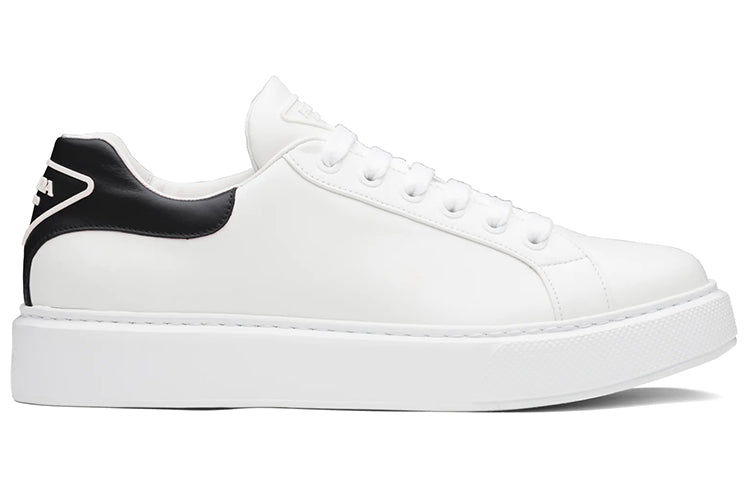 PRADA Macro Leather Sneakers White Black
