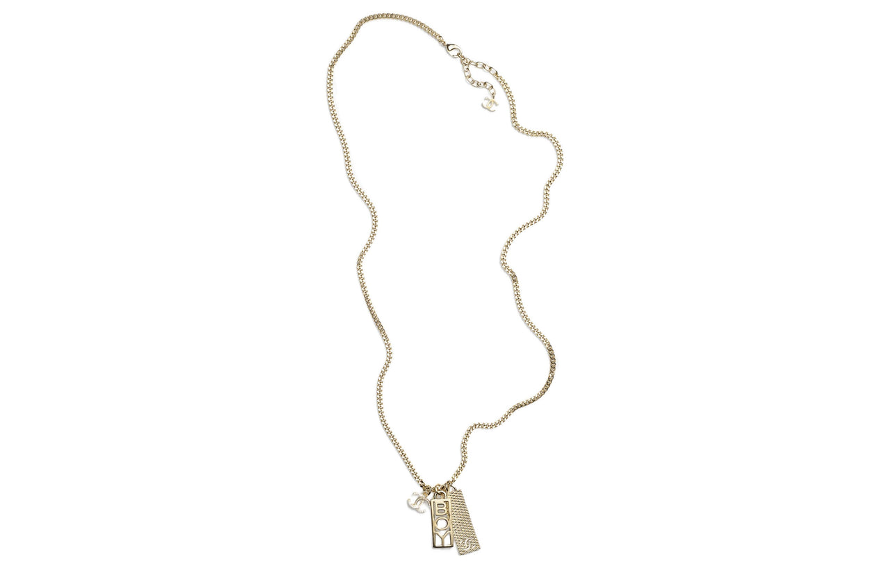 CHANEL Necklaces Women's Gold