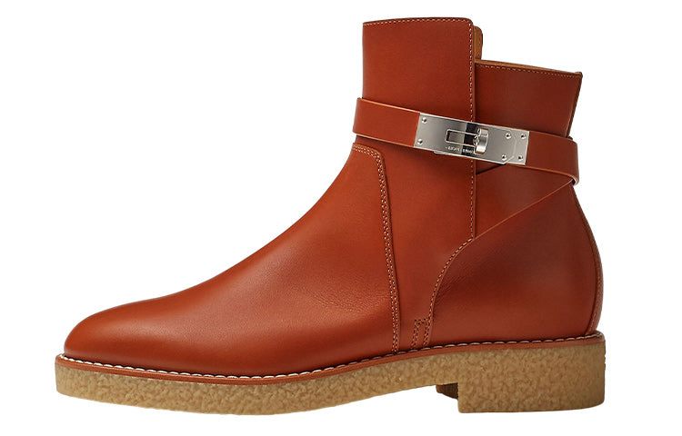 HERMES Follow Ankle Boots Women's Brown