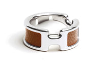 HERMES Metal Rings Unisex Gold Brown