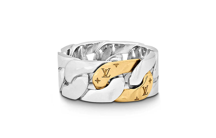 LOUIS VUITTON Metal Rings Men's Silver/Gold