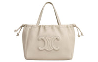 CELINE Cabas Grained Calfskin Shoulder Bag Crossbody Bag Handbag Small Size Women's Luminous Stone Color