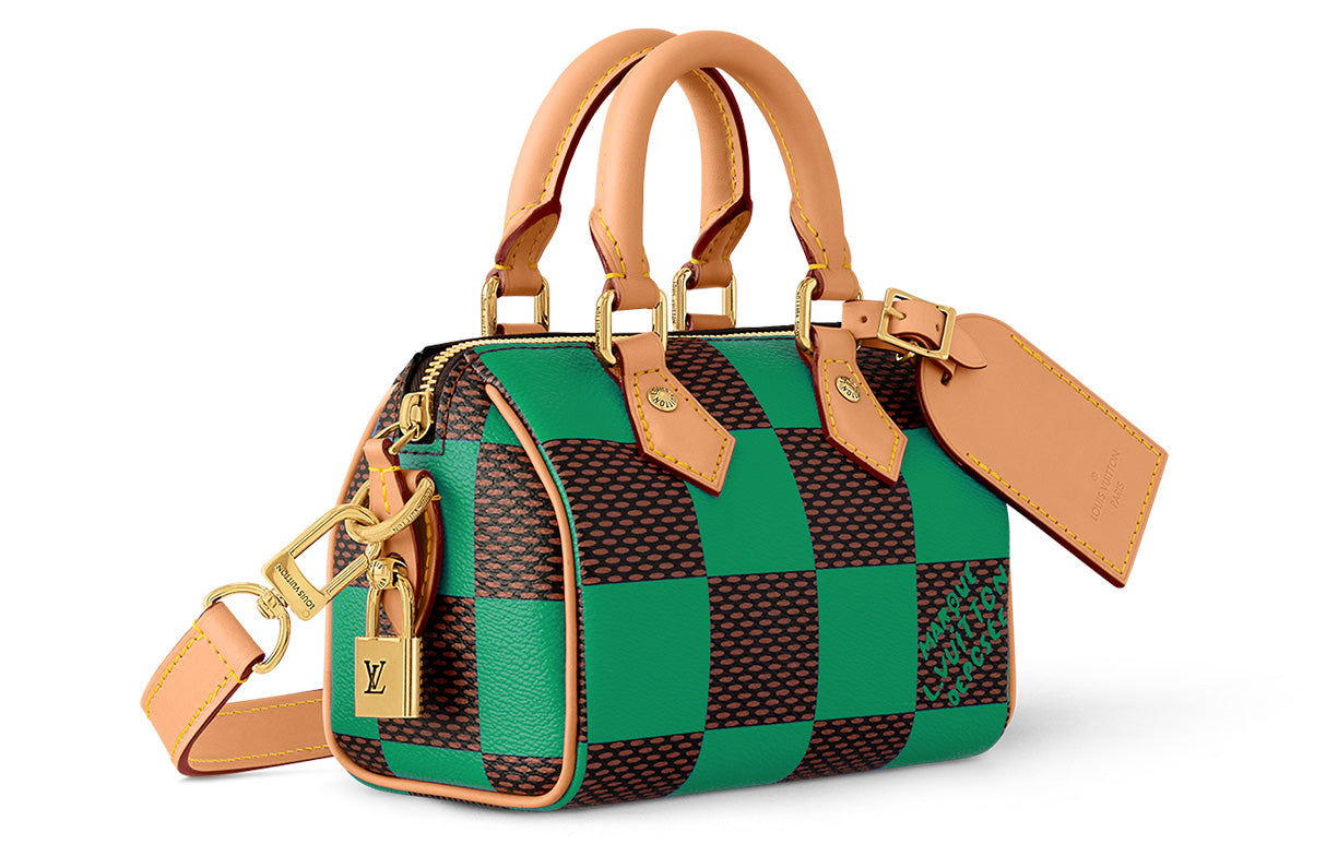LOUIS VUITTON Nano Speedy Bandoulière Damier Pop Green