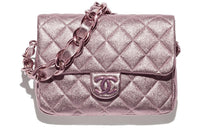 CHANEL Lambskin Mouth Cover Bag Crossbody Bag Shoulder Bag Women's Light Pink Red