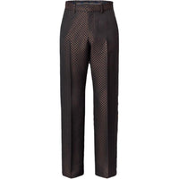 LOUIS VUITTON Wool-Silk Blend Monogram Evening Cigarette Pants