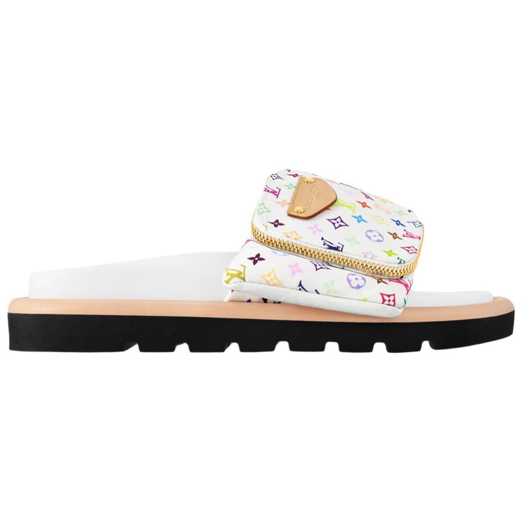 Takashi Murakami x LOUIS VUITTON Slide Slippers Women's White
