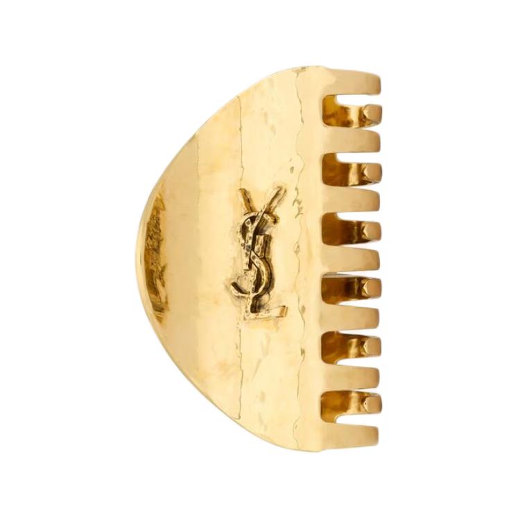 SAINT LAURENT Metal, Brass Hair Clips Unisex Gold
