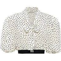 MIU MIU Women'ss Heart Print Crop Sun Shirt White