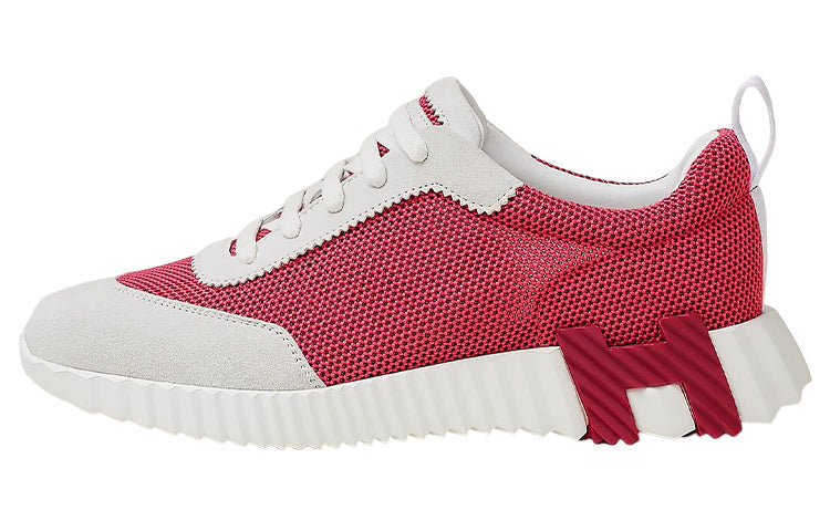HERMES Bouncing Low-Top Sports Casual Shoes Women's Pink White