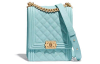 CHANEL LEBOY Embossed Calfskin With Grains Cell Phone Pouch Shoulder Bag Crossbody Bag Women's Light Blue