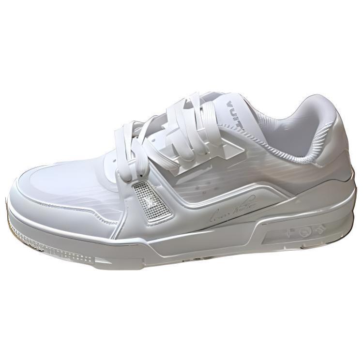 LOUIS VUITTON Trainer Skateboard Shoes Men Low-Top White