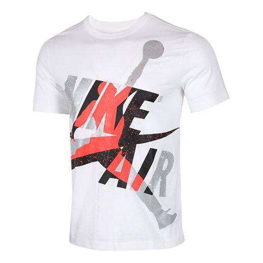 Air Jordan AS SS CTN JM Ccs HBR Crew Printed Short Sleeve TEE Men White CT6752-100