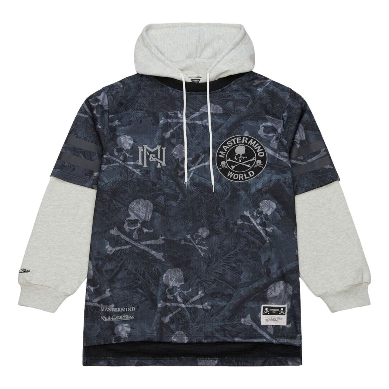 Mitchell & Ness x Mastermind Print Jersey Hoodie 'Charcoal Ash' JY16967-CLBBLCK