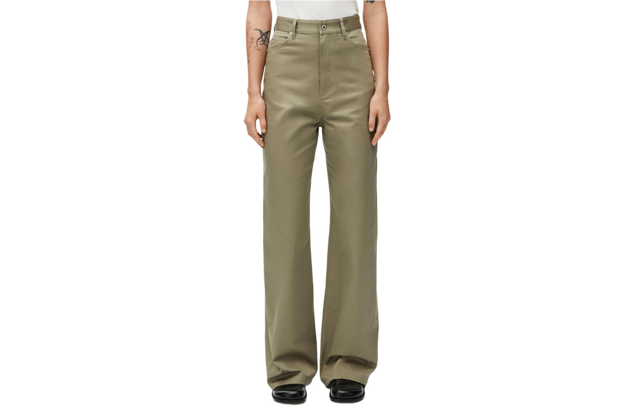 LOEWE High Waisted Trousers 'Military Green'