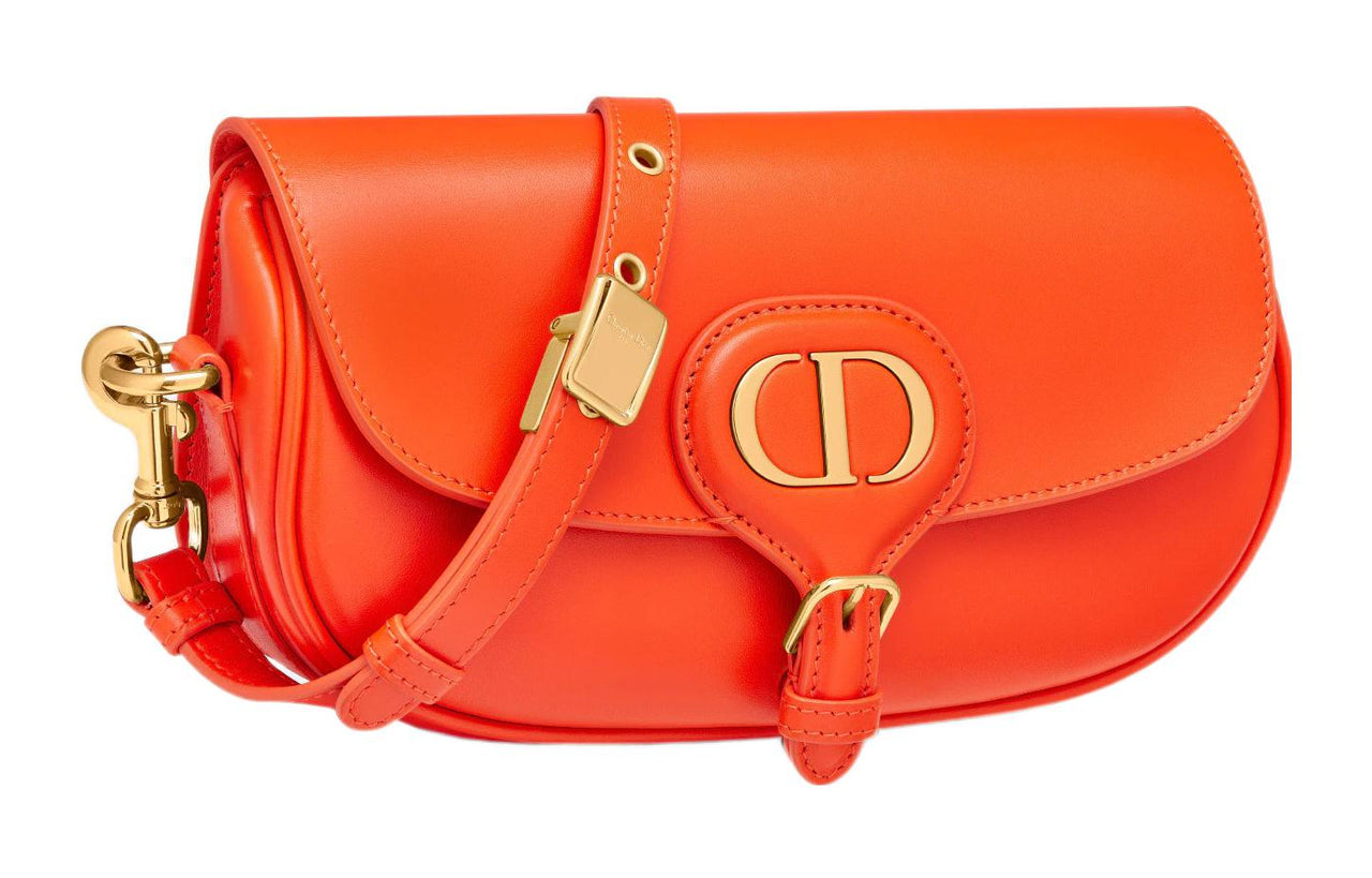 DIOR Bobby Smooth Cow Leather Crescent Bag Handbag Shoulder Bag Crossbody Bag Women's Bright Orange
