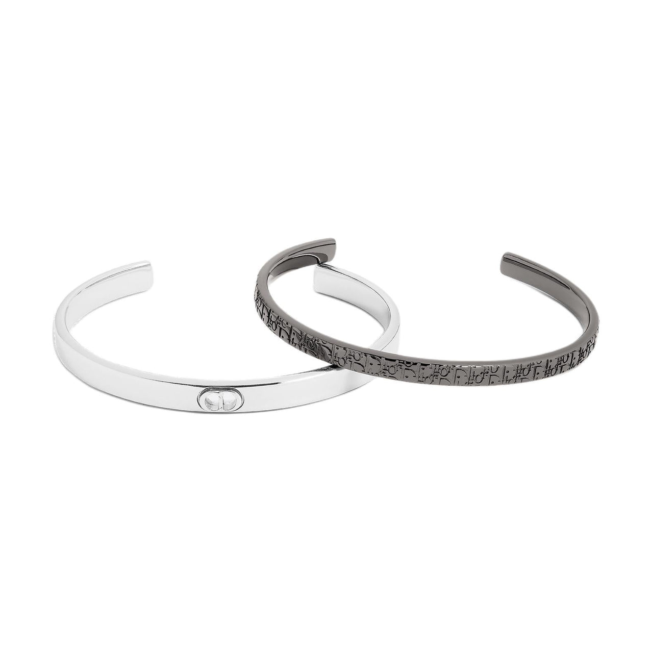 DIOR Copper Alloy Bangles Men's Silver