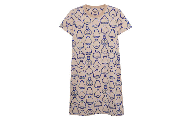 HERMES SS23 Short Sleeved Dresses Women's White Beige