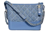 CHANEL Gabrielle Denim Hobo Bag Handbag Shoulder Bag Crossbody Bag Small Size Women's Dark Denim Blue