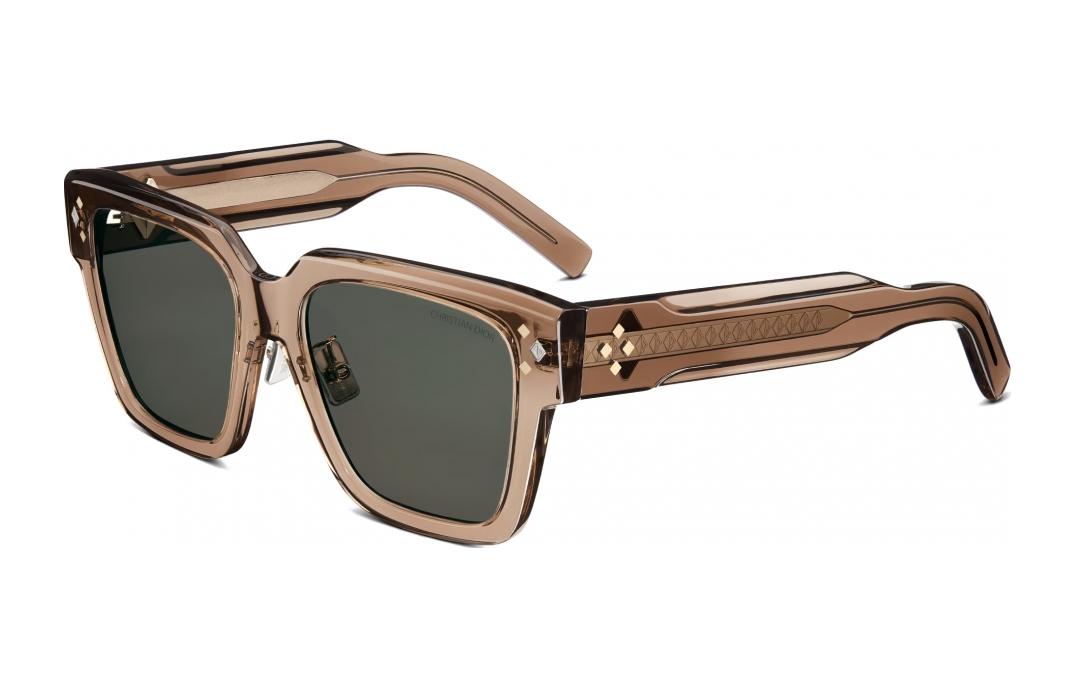 DIOR Square Sunglasses Men's Brown
